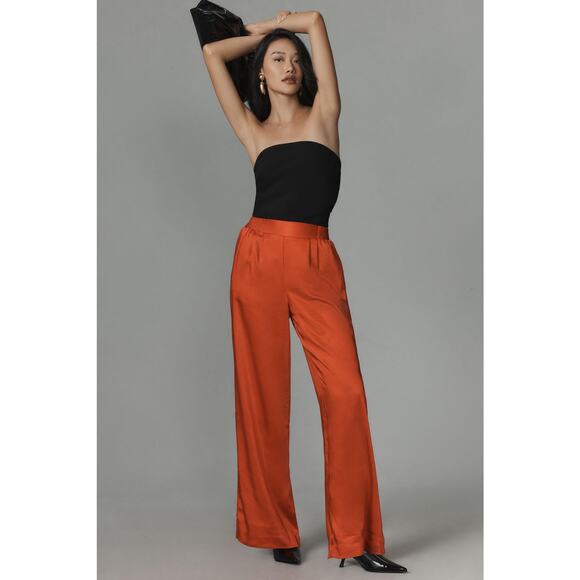 Anthropologie Pants - nwt ANTHROPOLOGIE x SANCTUARY sz XL Margot Satin pants in red